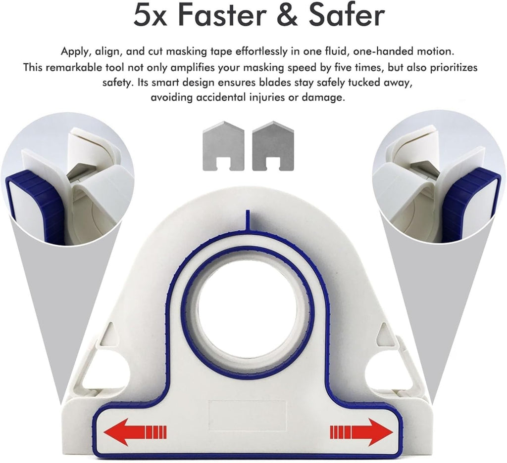 Tape Applicator, Masking Master Tape Dispenser with Scraper, Masking Paint Tape Applicator Set for Painting Trim, Wall and Floor Painting