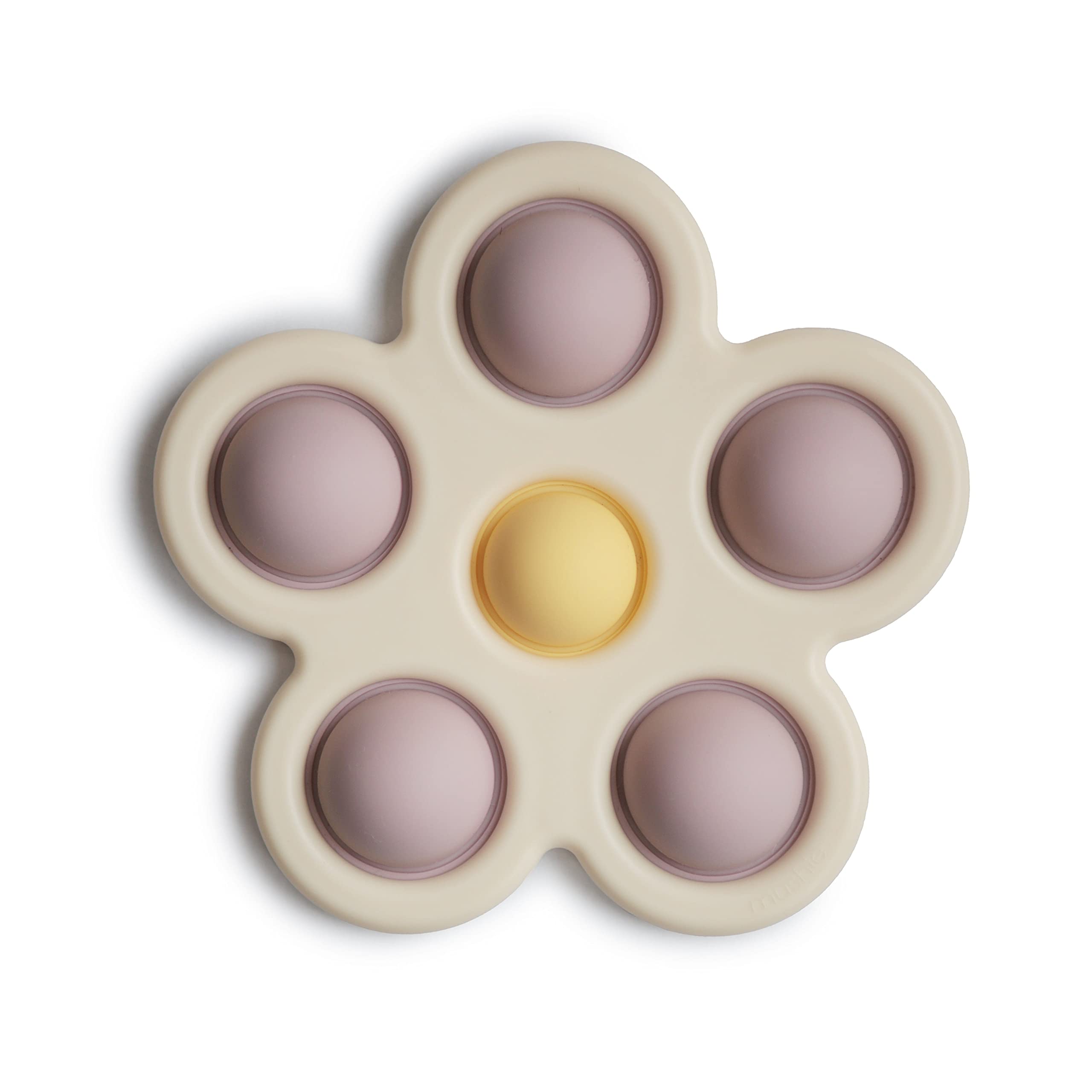 mushie Flower Press Toy (Rose/Blush/Shifting Sand)