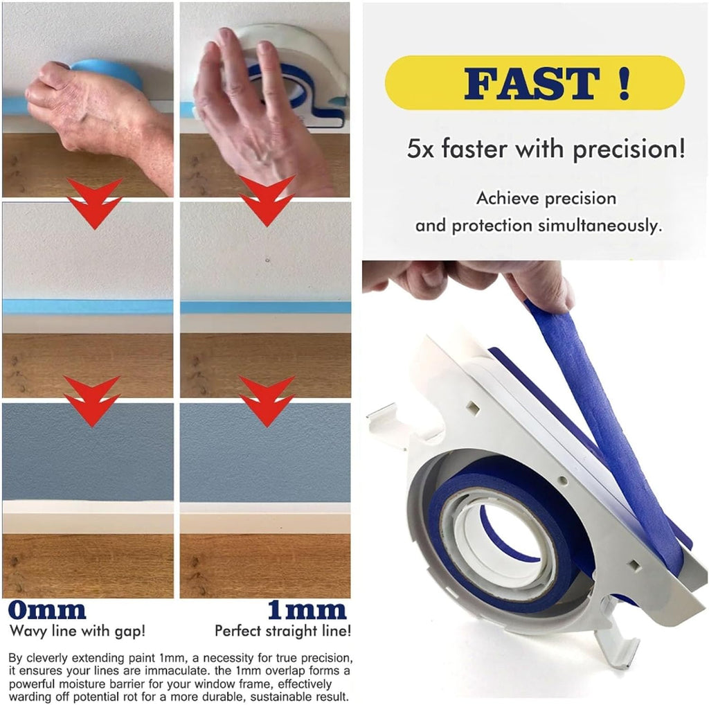 Tape Applicator, Masking Master Tape Dispenser with Scraper, Masking Paint Tape Applicator Set for Painting Trim, Wall and Floor Painting