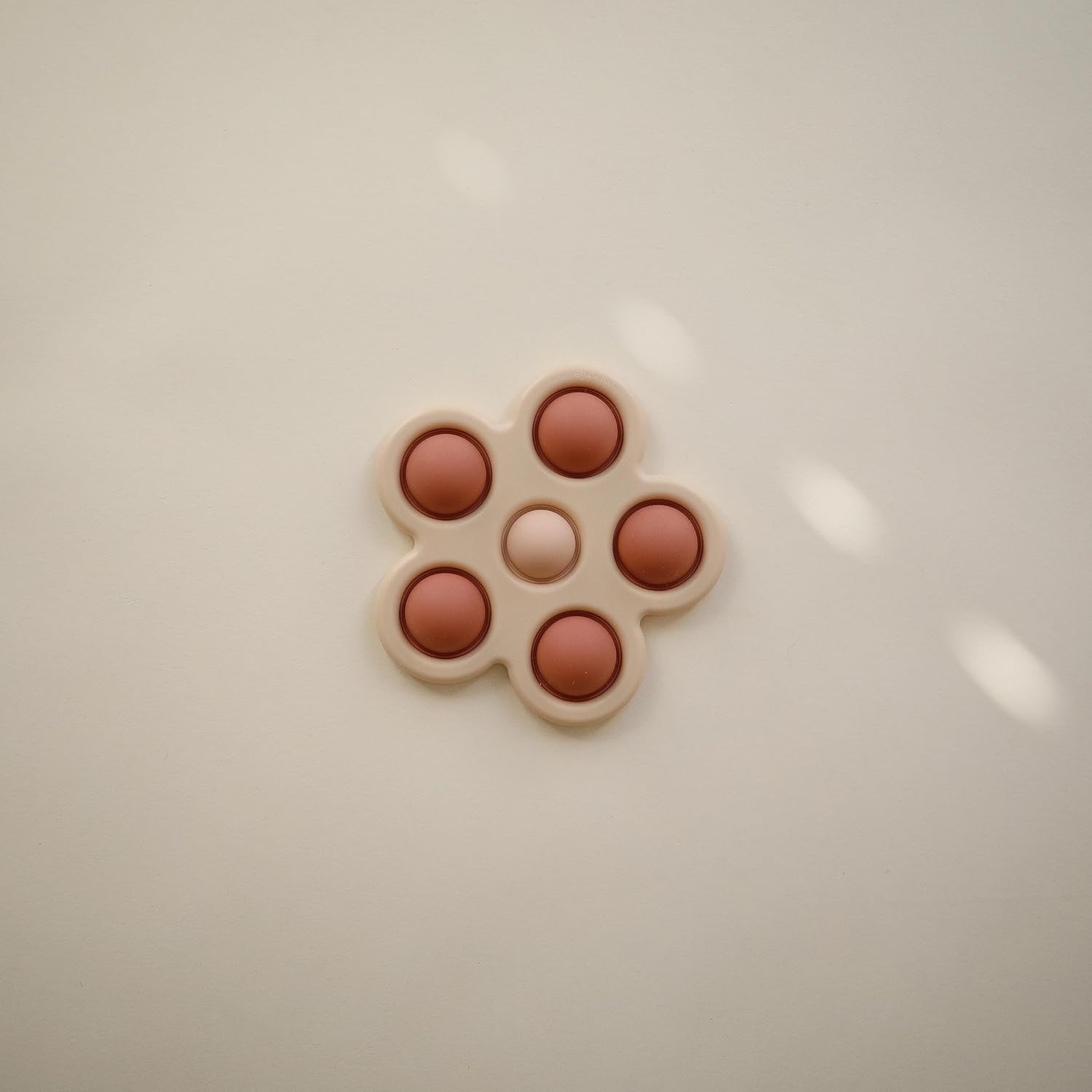 mushie Flower Press Toy (Rose/Blush/Shifting Sand)