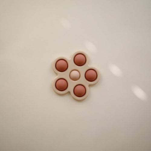 mushie Flower Press Toy (Rose/Blush/Shifting Sand)