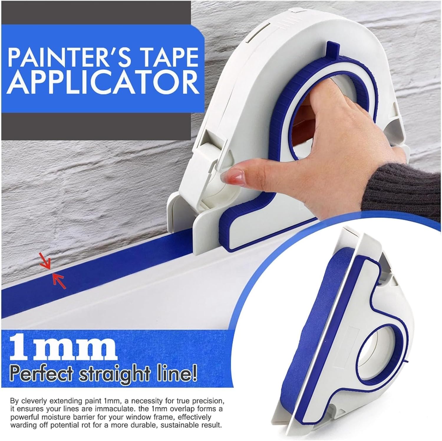 Tape Applicator, Masking Master Tape Dispenser with Scraper, Masking Paint Tape Applicator Set for Painting Trim, Wall and Floor Painting
