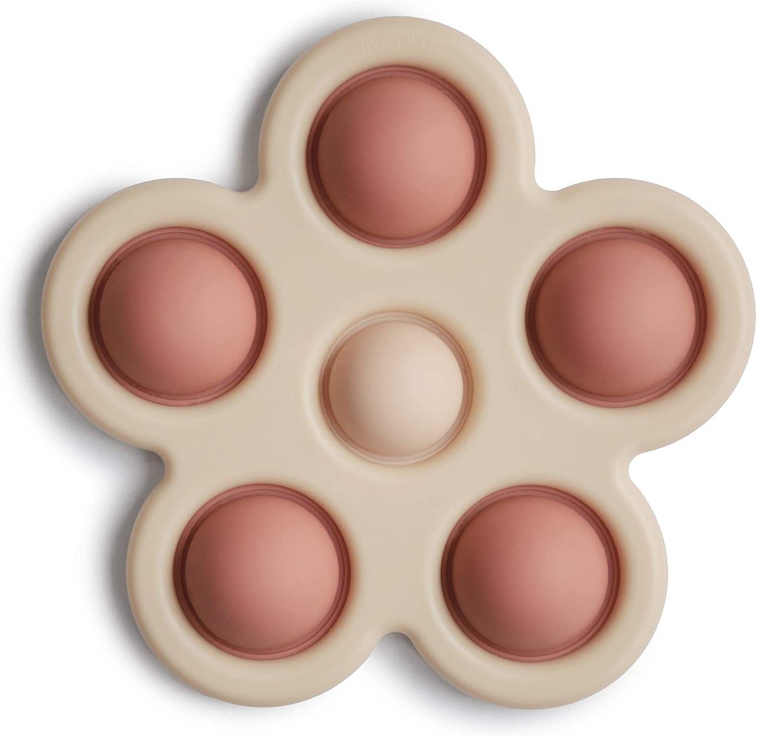 mushie Flower Press Toy (Rose/Blush/Shifting Sand)